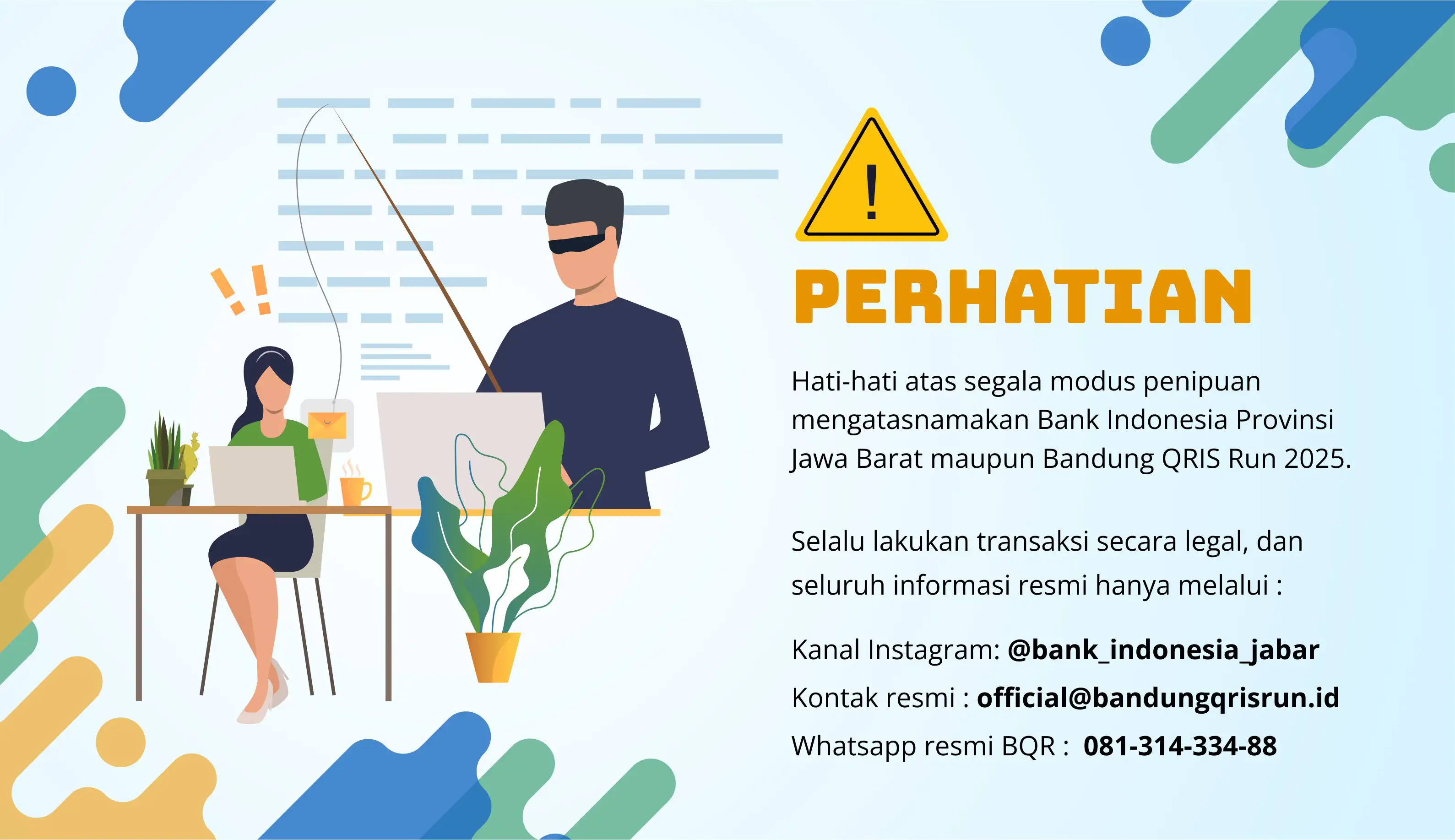 Banner Scam Alert - Bandung QRIS Run